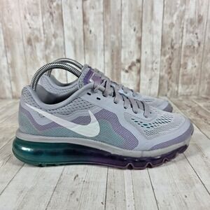 Nike Air Max 2014 Womens Running Shoes Wolf Grey Purple Venom Green 621078-053 7